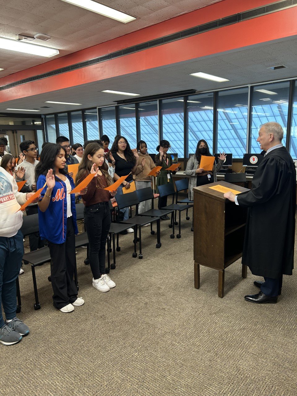 Members of the J. W. Dodd Middle School peer mediation team completed training and took an oath to use their peer mediation skills to help others resolve conflicts.